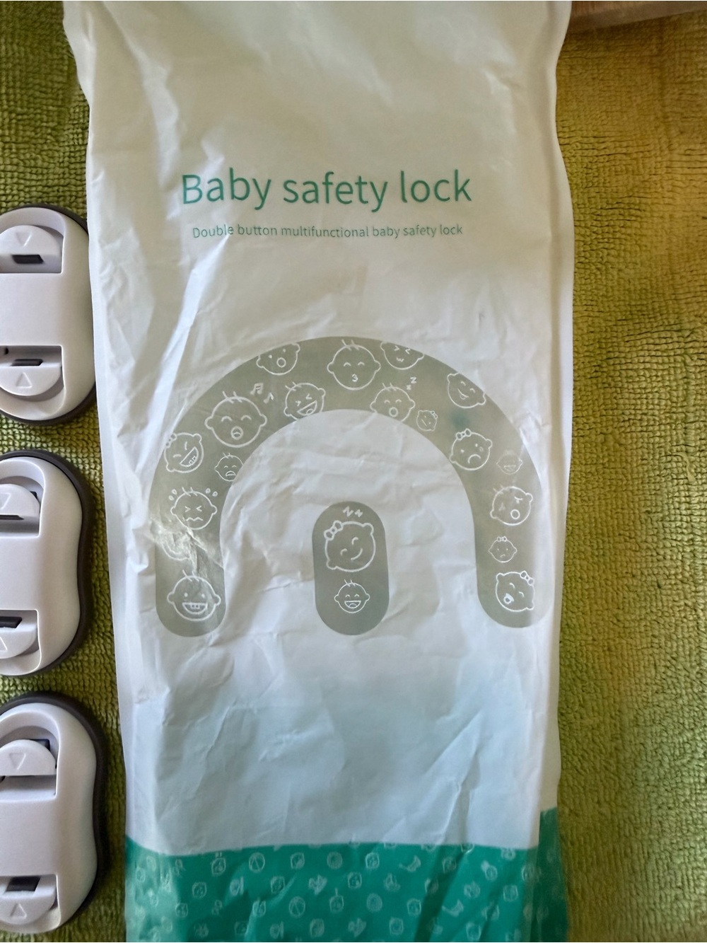 Baby Safety Lock Set in White and Teal